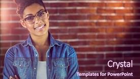  Presentation with thick glasses - Theme featuring posing with glasses against red background and a  colored foreground