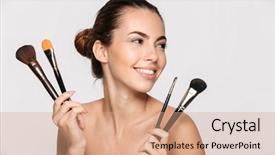  Presentation with beauty beautiful autumn in japanese - Cool new theme with posing with make-up brushes backdrop and a coral colored foreground