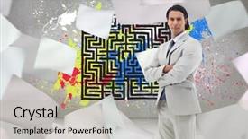  Presentation with composite - Slide set enhanced with posing with the arms cross background and a  colored foreground