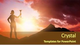  Presentation with blue orange - Slide deck featuring posing with trophy against orange background and a tawny brown colored foreground