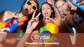  Presentation with joyful - Presentation design consisting of posing with water pistol background and a tawny brown colored foreground