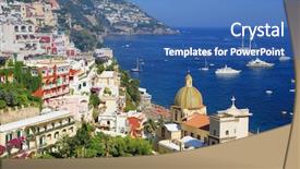  Presentation with coast - Amazing presentation design having positano resort on the amalfi coast italy europe backdrop and a ocean colored foreground