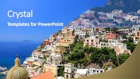  Presentation with resort - PPT theme featuring positano resort on the amalfi background and a  colored foreground