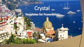  Presentation with resort - Colorful PPT layouts enhanced with positano resort on the amalfi coast italy europe backdrop and a ocean colored foreground
