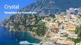  Presentation with resort - PPT layouts featuring positano resort on the amalfi coast italy europe background and a teal colored foreground