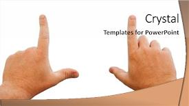  Presentation with positioning - Colorful slide set enhanced with position holders - male hands making frame isolated backdrop and a white colored foreground