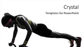  Presentation with exercise kids kid doing fitness - PPT theme enhanced with position holders - one woman exercising fitness workout background and a  colored foreground