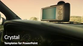  Presentation with module - Colorful theme enhanced with position holders - pocket pc with gps module backdrop and a  colored foreground