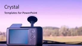  Presentation with module - PPT theme having position holders - pocket pc with gps module background and a  colored foreground
