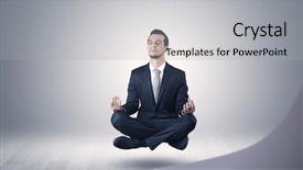  Presentation with infinity - PPT layouts consisting of mind control - businessman levitates and sitting background and a light gray colored foreground
