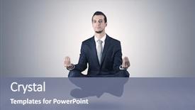  Presentation with infinity - Colorful PPT layouts enhanced with mind control - businessman levitates and sitting backdrop and a ocean colored foreground