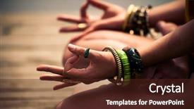  Presentation with woman body - PPT theme having powtoon - woman in a meditative yoga background and a tawny brown colored foreground