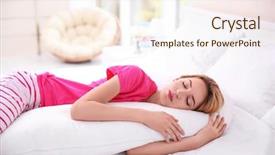  Presentation with positioning - Beautiful presentation theme featuring positioning - beautiful girl sleeping with body backdrop and a cream colored foreground