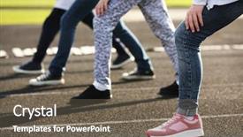  Presentation with ready - Beautiful theme featuring positioning - children in ready position backdrop and a gray colored foreground