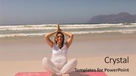  Presentation with prayer - PPT theme having positioning - front view of active senior background and a coral colored foreground