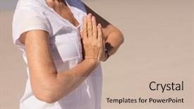  Presentation with prayer - PPT theme with positioning - mid section of active senior background and a soft green colored foreground