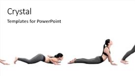  Presentation with woman sport - Audience pleasing presentation theme consisting of positioning - young woman practicing yoga white backdrop and a white colored foreground