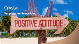  Presentation with positive attitude - Audience pleasing PPT theme consisting of positive attitude arrow with beach backdrop and a teal colored foreground