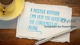  Presentation with challenges - Presentation design featuring positive-attitude-can-help background and a sky blue colored foreground