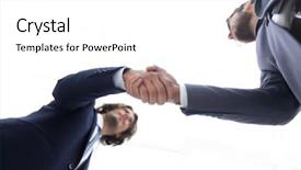  Presentation with positive attitude - Cool new slide set with positive attitude relationship - bottom view of two men backdrop and a white colored foreground