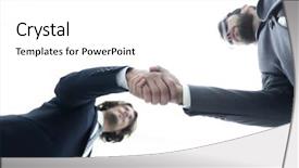  Presentation with two men climbing - Slide deck having positive attitude relationship - bottom view of two men background and a white colored foreground