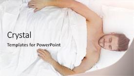  Presentation with man on top of mountain - Colorful slide deck enhanced with positive attitude relationship - young man relaxation backdrop and a  colored foreground