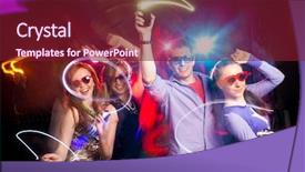  Presentation with company - Cool new PPT theme with positive behavior - young company celebrates the holiday backdrop and a tawny brown colored foreground