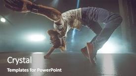  Presentation with behavior - Colorful slide set enhanced with positive behavior - young man having fun dancing backdrop and a dark gray colored foreground