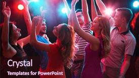  Presentation with dancing - Theme with positive behavior - young people having fun dancing background and a wine colored foreground