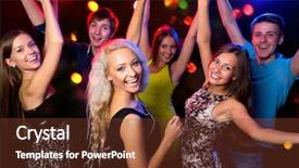  Presentation with young people diversity - Audience pleasing theme consisting of positive behavior - young people having fun dancing backdrop and a tawny brown colored foreground