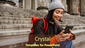  Presentation with museum - Slide set having positive-cheerful-young-asian-woman background and a  colored foreground