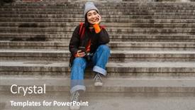  Presentation with museum - Theme featuring positive-cheerful-young-asian-woman background and a gray colored foreground