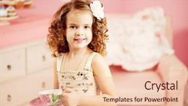  Presentation with tea party - Audience pleasing presentation theme consisting of positive child and tea party backdrop and a lemonade colored foreground