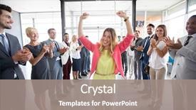  Presentation with congratulations - Theme consisting of positive confident leader congratulations employer background and a gray colored foreground