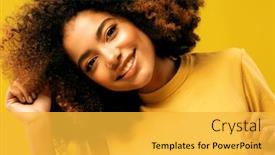  Presentation with dance music - Presentation design having positive-dark-skinned-woman-dances background and a yellow colored foreground