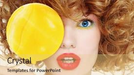  Presentation with close up of young girls - Amazing PPT theme having dental vision - close-up portrait of young beautiful backdrop and a yellow colored foreground