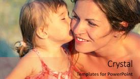  Presentation with mother blessed - Cool new slide deck with positive emotional - mother and daughter backdrop and a coral colored foreground