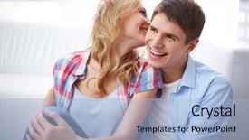  Presentation with catholic couple silhouette of young - Beautiful slide set featuring positive emotional - portrait of amorous young couple backdrop and a  colored foreground