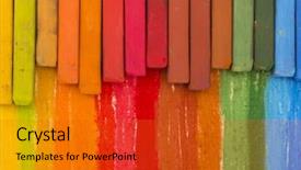  Presentation with crayons - Beautiful presentation theme featuring positive energy - colorful crayons backdrop and a  colored foreground