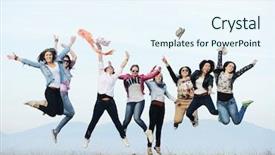  Presentation with teen girls - Colorful presentation enhanced with positive energy - happy teen girls having good backdrop and a sky blue colored foreground