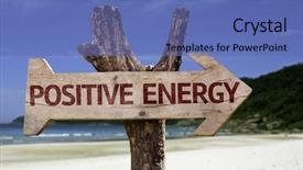  Presentation with energy - Presentation enhanced with positive energy wooden sign background and a ocean colored foreground