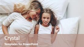  Presentation with mom and newborn - Audience pleasing theme consisting of positive feelings good relations top backdrop and a coral colored foreground