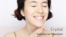  Presentation with emotions - Cool new PPT theme with positive human emotions headshot of happy emotional teenage gir backdrop and a lemonade colored foreground