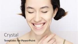  Presentation with emotions - Theme with positive human emotions headshot of happy emotional teenage gir background and a lemonade colored foreground