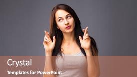  Presentation with body language - Colorful PPT layouts enhanced with beautiful satisfied girl beggs god backdrop and a gray colored foreground