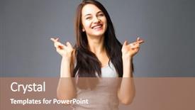  Presentation with body language - Theme enhanced with beautiful satisfied girl beggs god background and a coral colored foreground