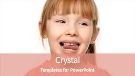  Presentation with speech therapy - Presentation theme featuring speech therapy - cute little girl on white background and a coral colored foreground