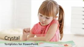  Presentation with speech therapy - Presentation consisting of girl reading book at speech background and a soft green colored foreground