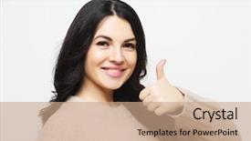  Presentation with body language - Audience pleasing presentation theme consisting of showing her support and respect backdrop and a coral colored foreground