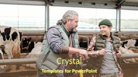  Presentation with father - PPT layouts with positive-mature-father background and a tawny brown colored foreground